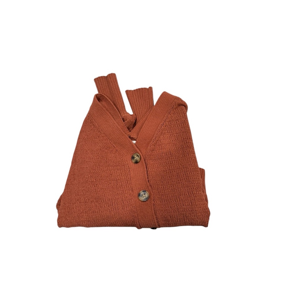 moon & madison Off-the-Shoulder Rust Knit Sweater